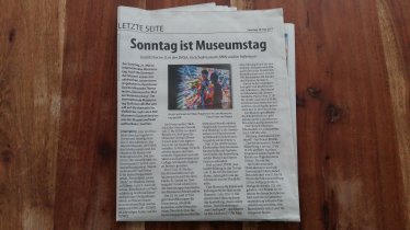 Zeitungsartikel Sonntag ist Museumstag